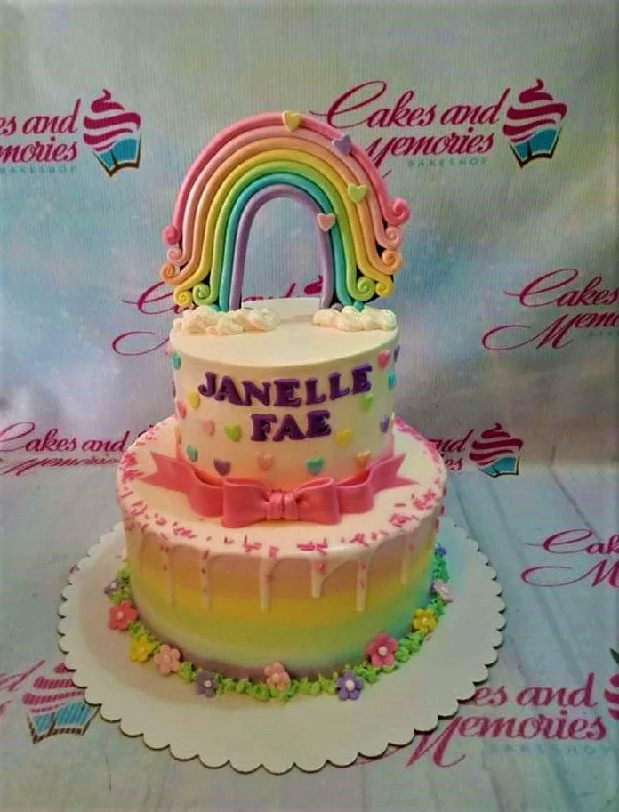 Rainbow Raindeer Cake Design