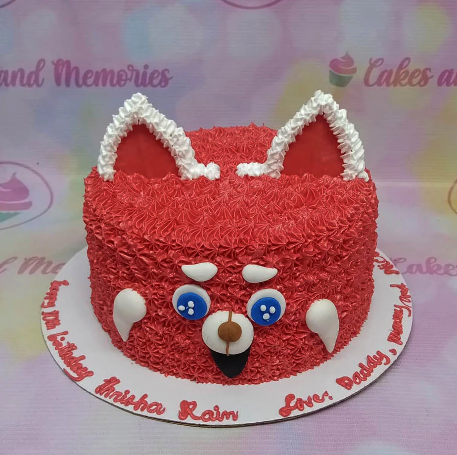 Red Panda Character Cake Design