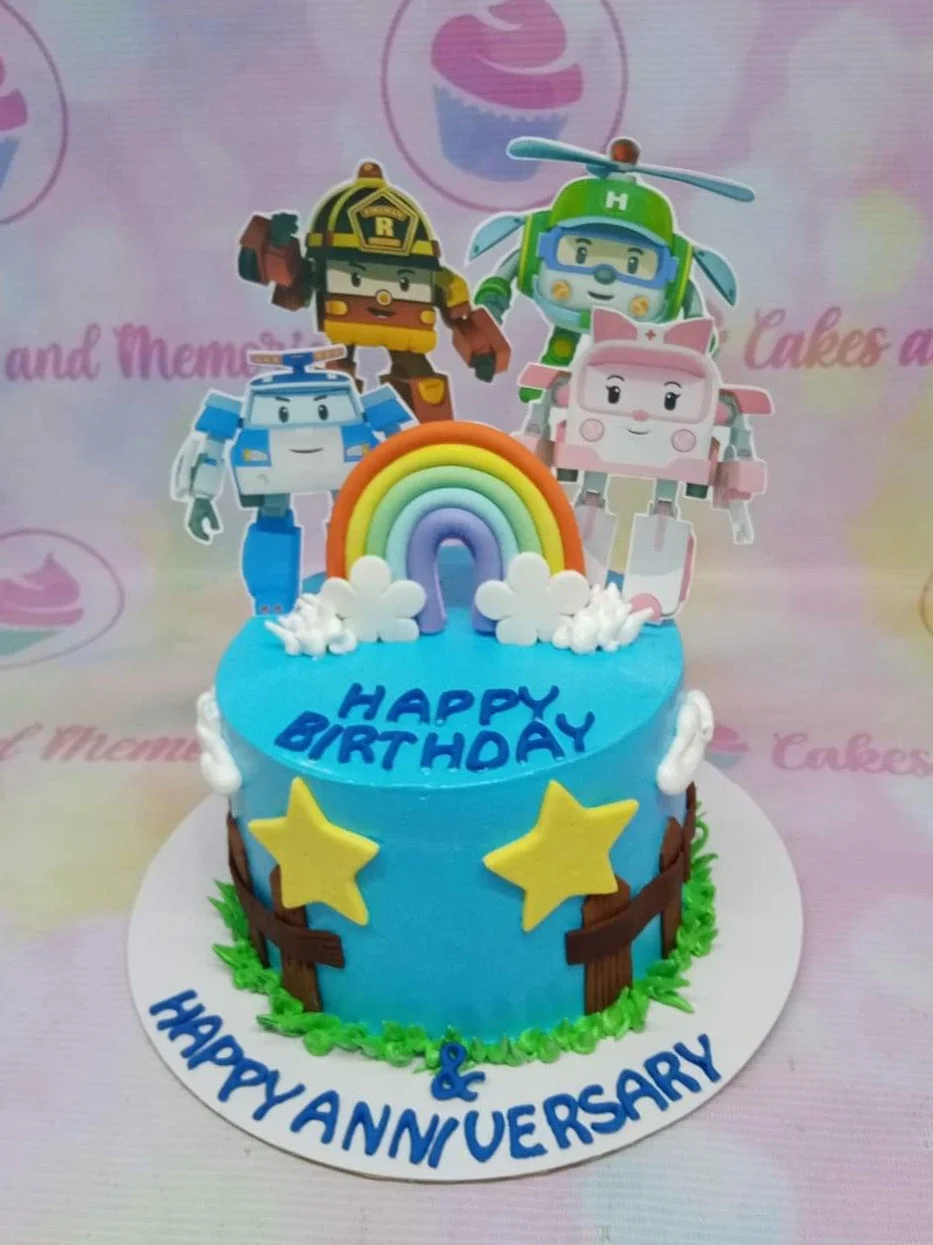Robocar Poli Robots Cake Design