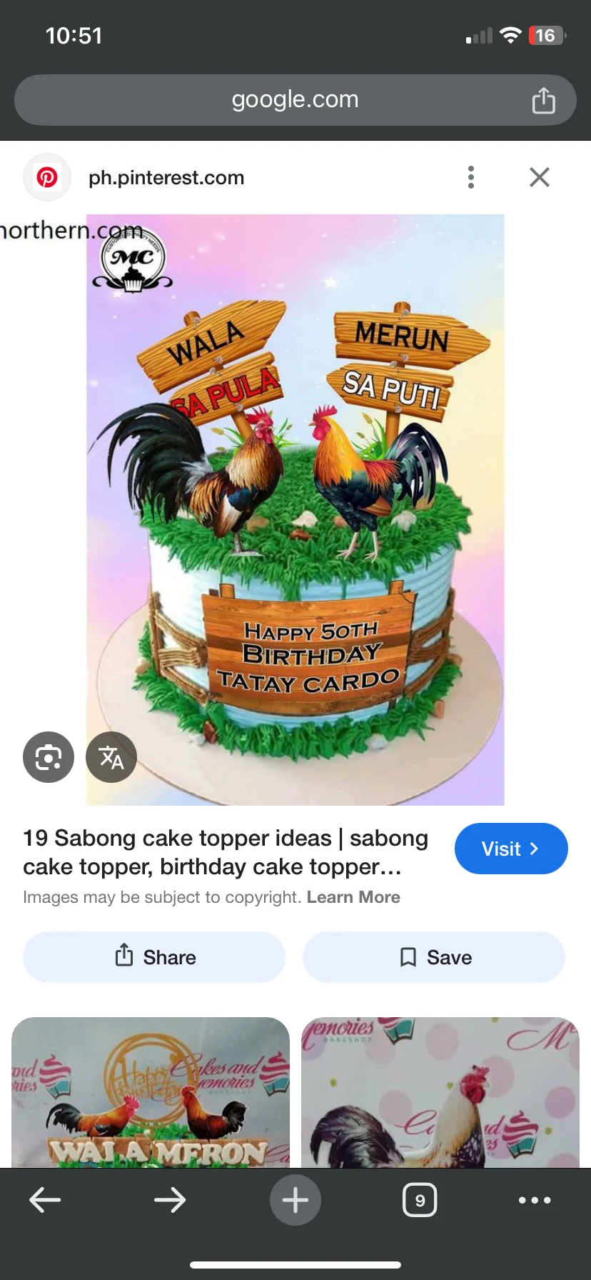 Sabong Rooster Cake Design
