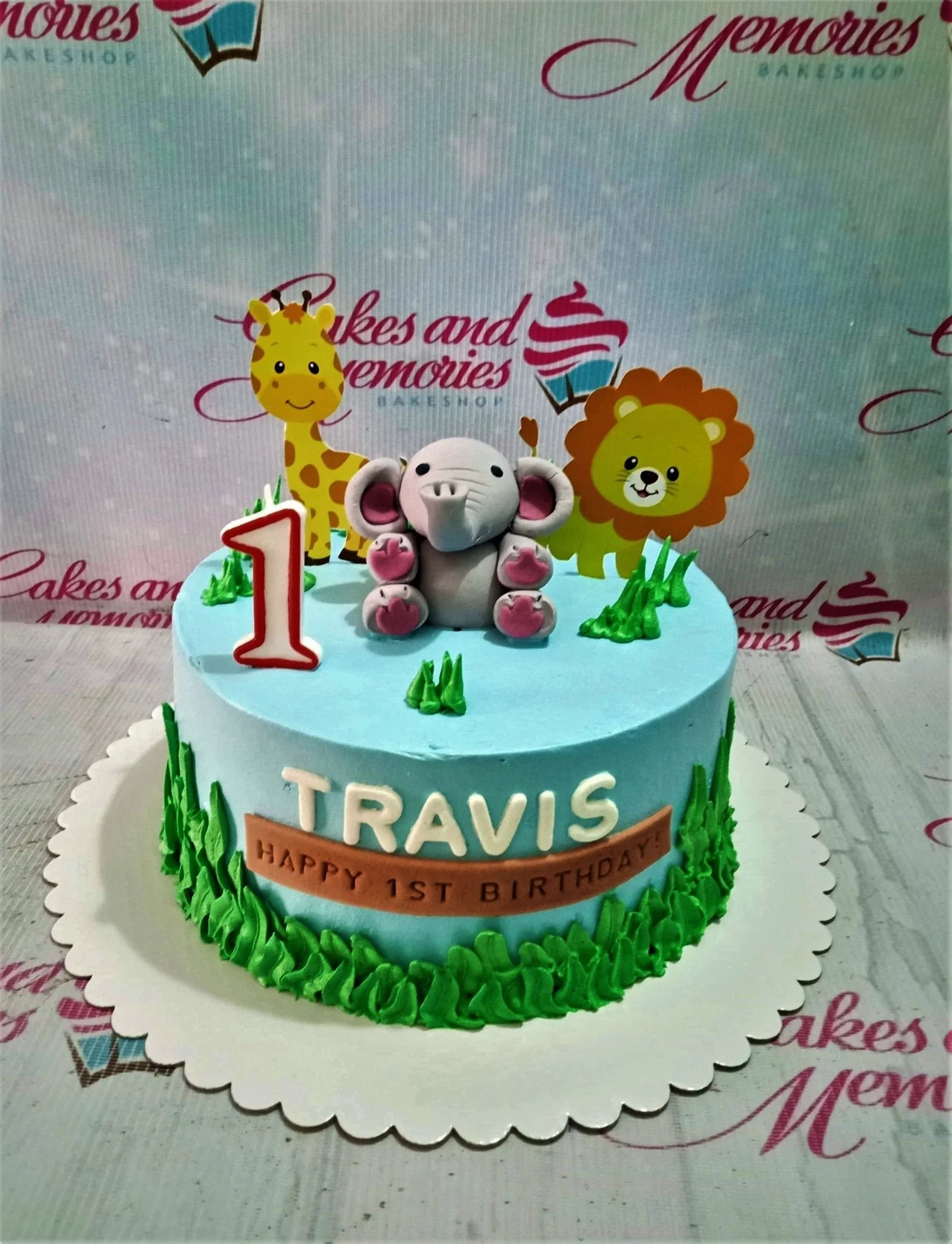 Safari Animal Cartoon Cake Design