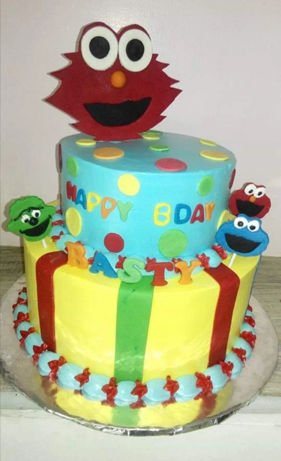 Sesame Street Elmo Cookie Monster Cake Design
