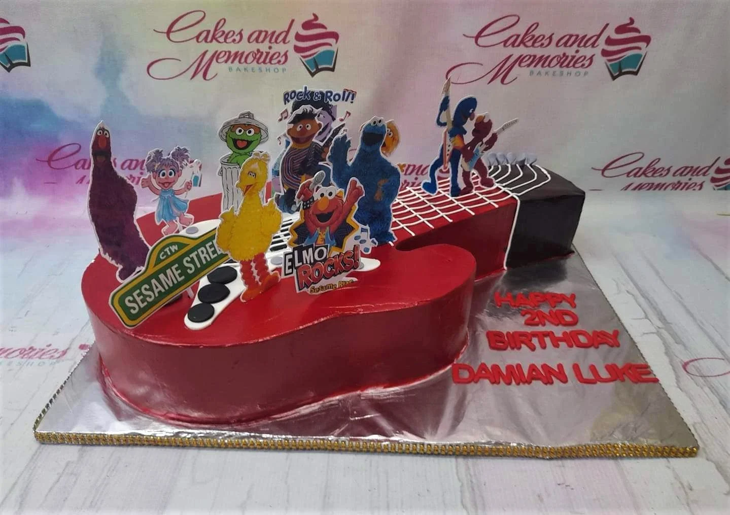 Sesame Street Guitar Cookie Monster Cake Design