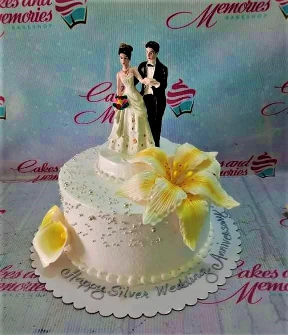 Silver Anniversary Twenty Cake Design