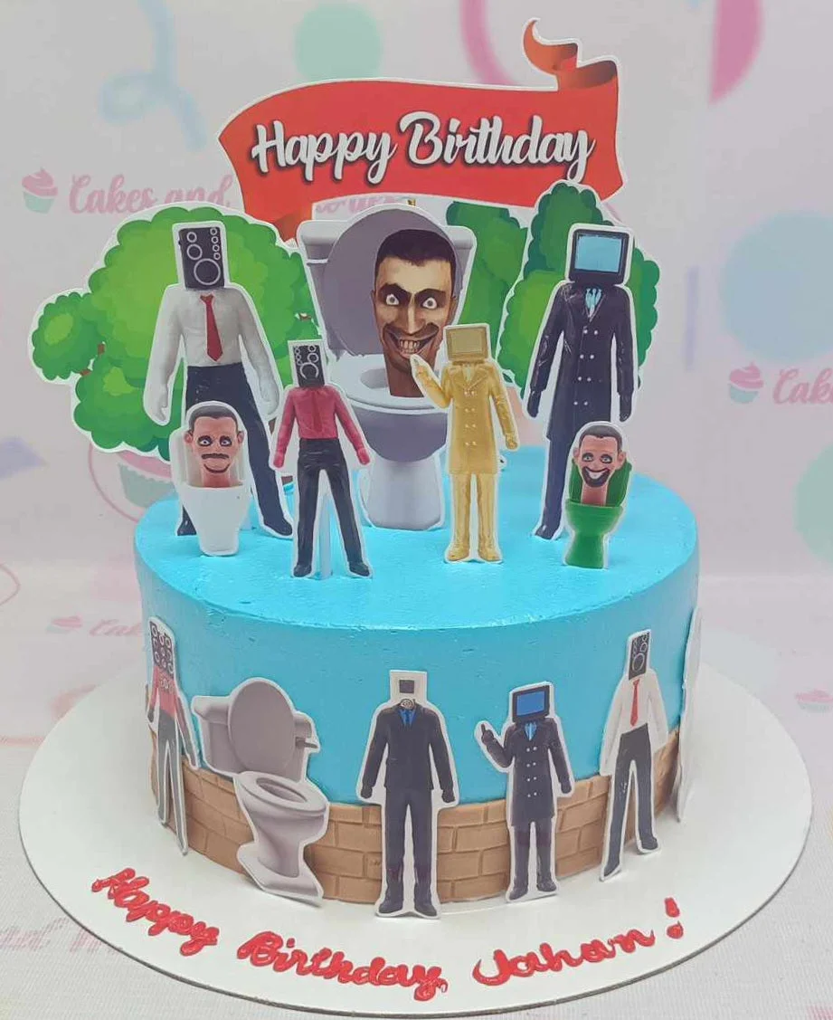 Skibidi Toilet Baseball Cake Design