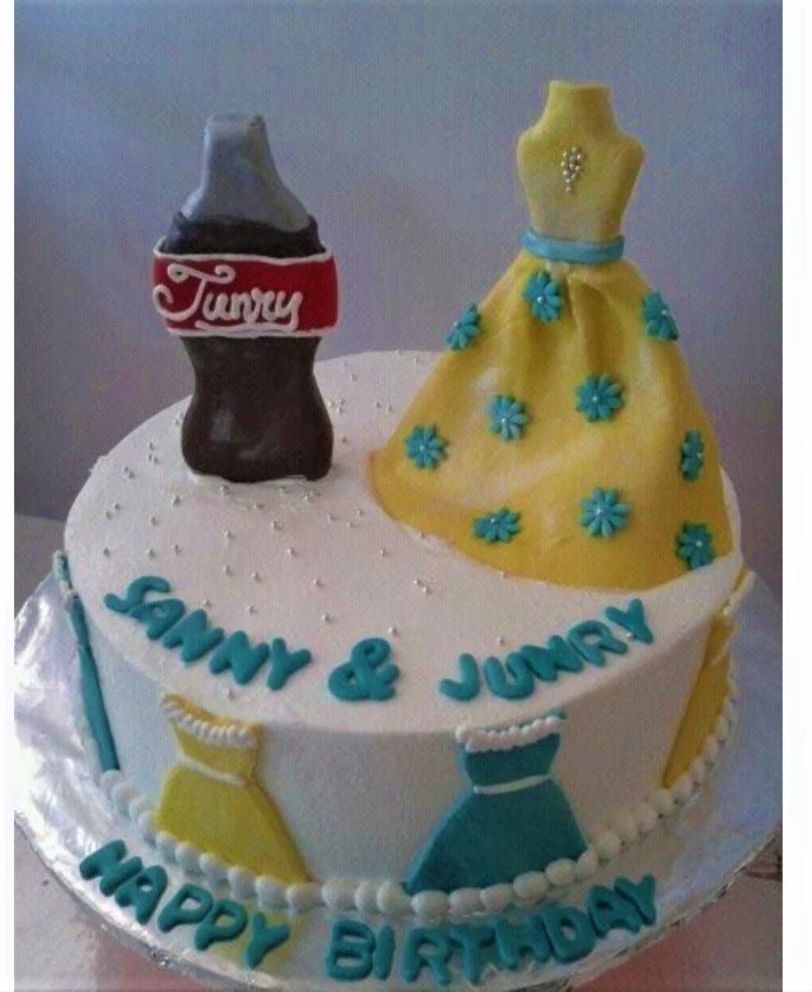Soda And Dress Soccer Fondant Cake Design