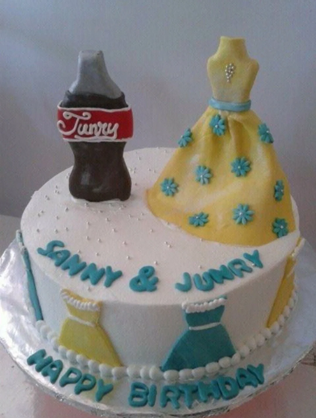 Soda Dress Soccer Fondant Cake Design