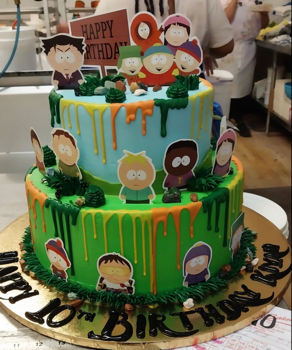 South Park 2 Tier - blue, light, green theme with South Park main characters group and South Park side characters South Park 2 Tier - blue, light, green theme with South Park main characters group and South Park side characters