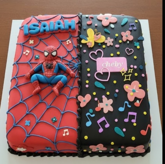 Spiderman And Cheby Shimmer And Shine Cake Design