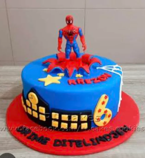 Spiderman Sky Diving Cake Design