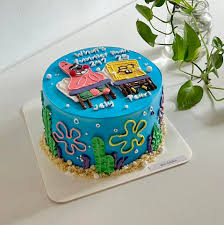 Spongebob 1 Tier - white theme with Spongebob and Patrick characters and edible sand/sprinkles Spongebob 1 Tier - white theme with Spongebob and Patrick characters and edible sand/sprinkles