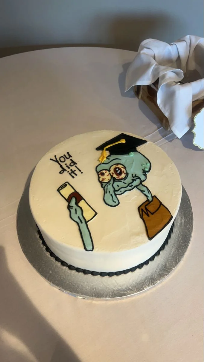 Squidward Graduation SquidGame Cake Design