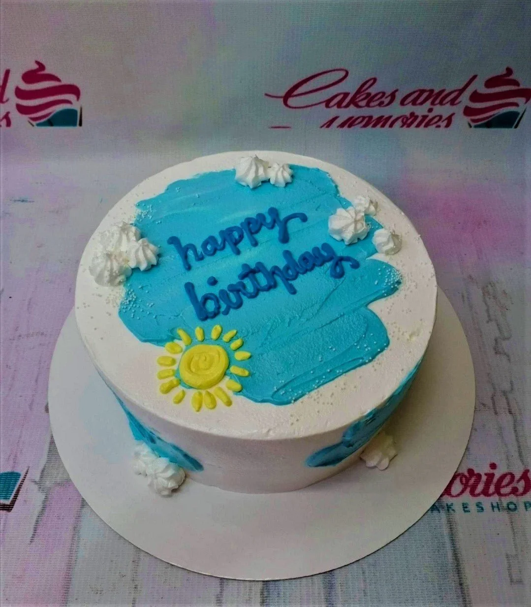Sun And Sky Minimalist Sky Diving Cake Design