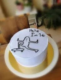 Sweet Sixteen Skateboard Skater Cake Design