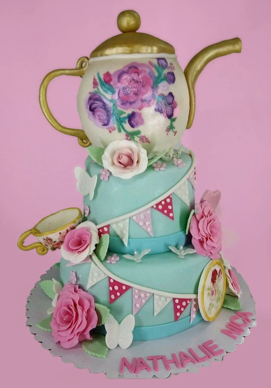 Tea Party Tobot Cake Design