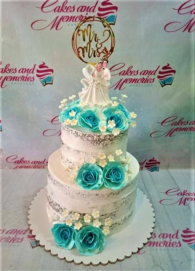 Teal Wedding Cake