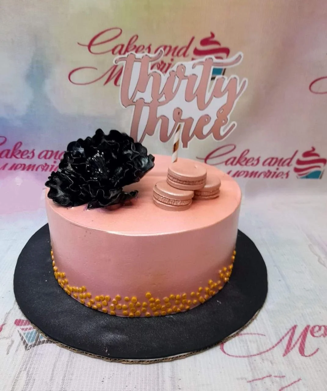 Thirty Three Rose Gold Cake Design