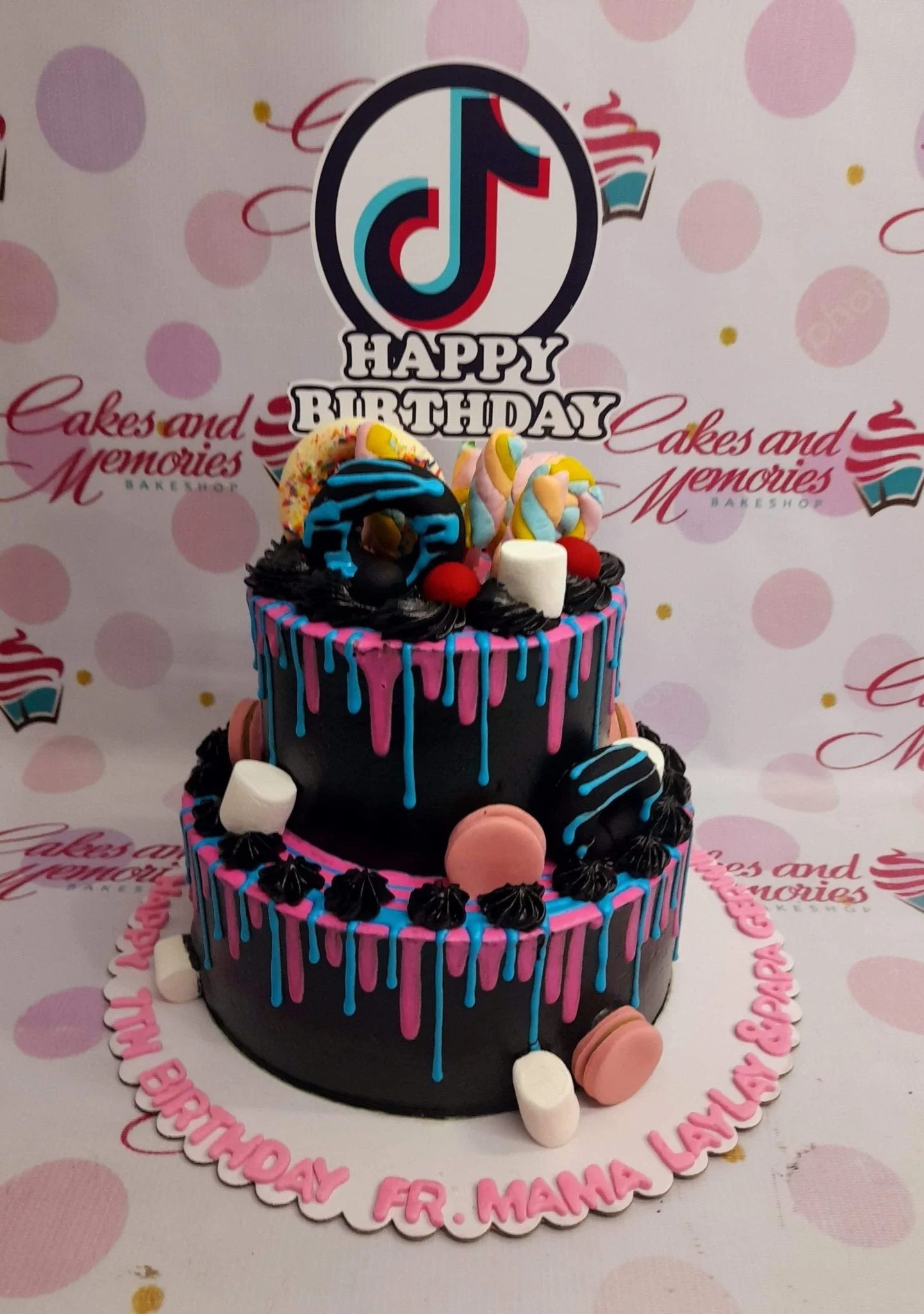 Tiktok Donuts Macarons Cake Design