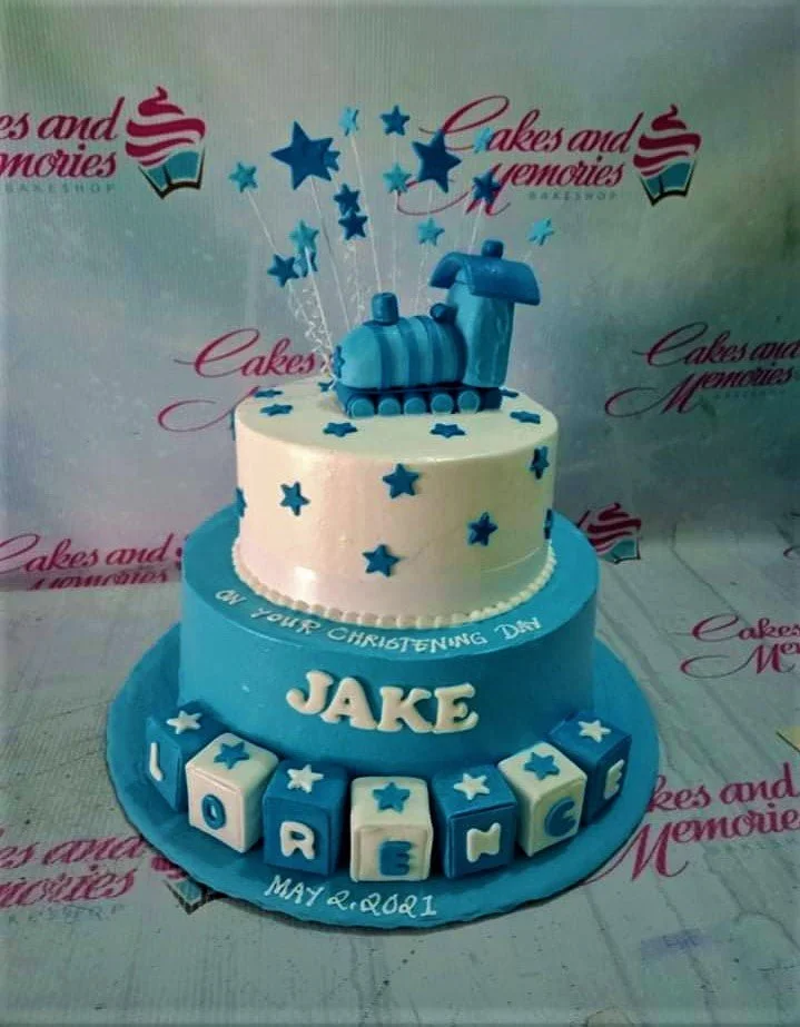 Train Christening Engineer Cake Design