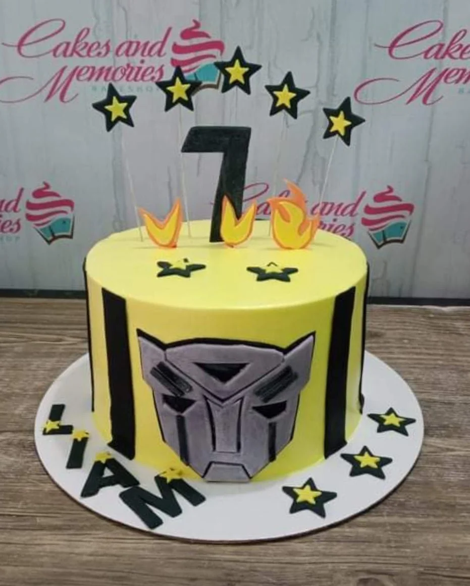 Transformers Bumblebee Cake