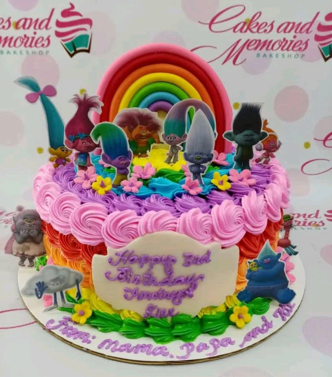 Trolls Rainbow Cake