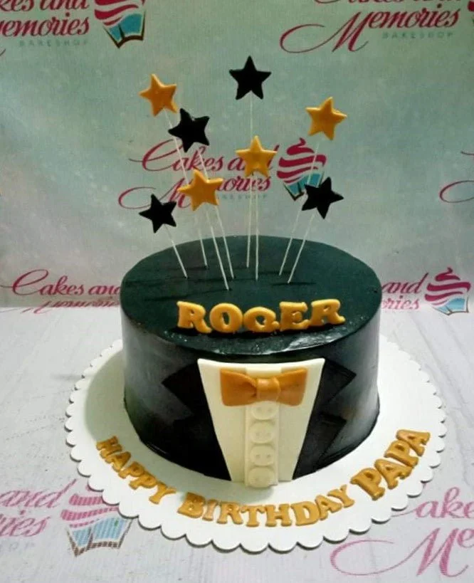 Tuxedo Papa Shirt Cake Design