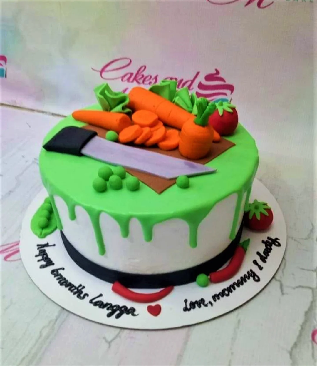 Vegetable Garden Chef Cake Design