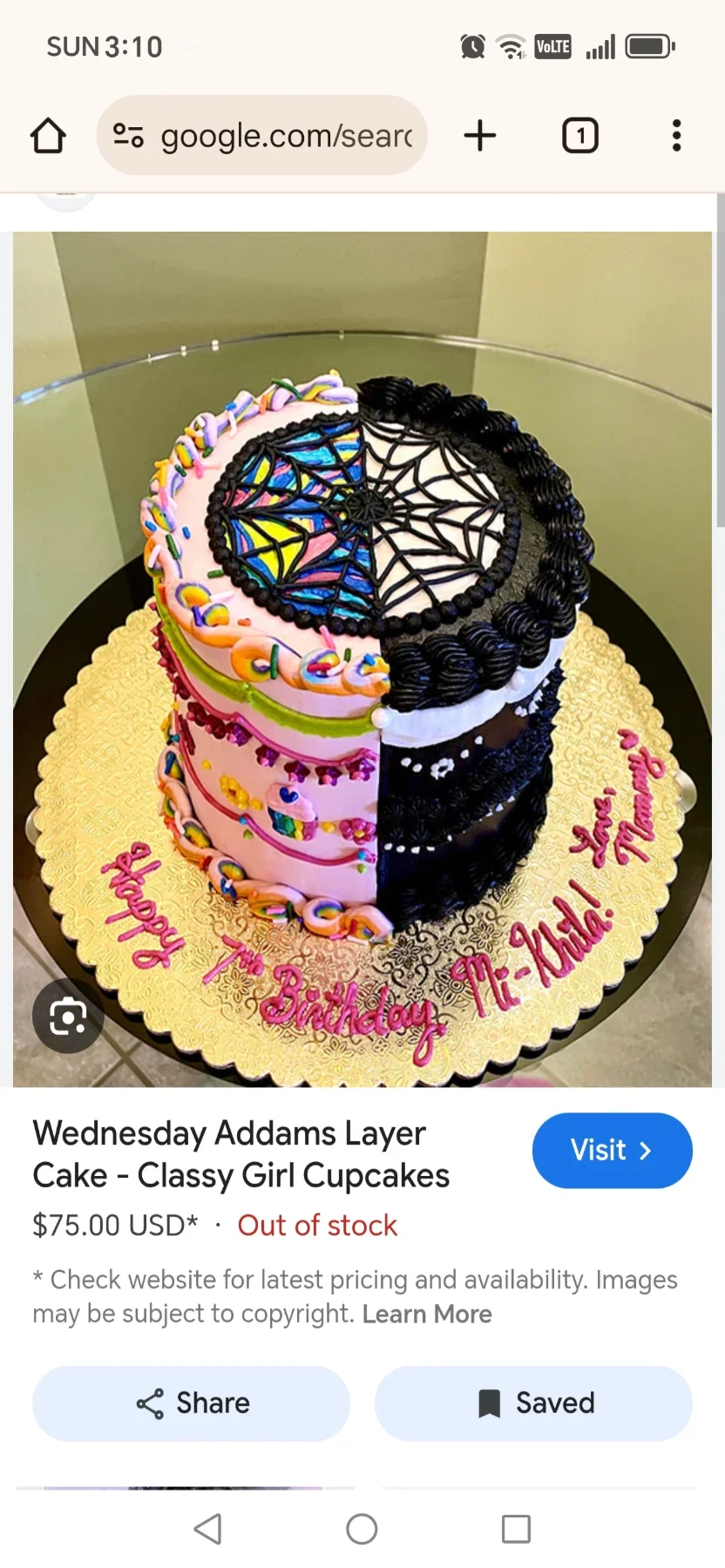Wednesday Addams Cake