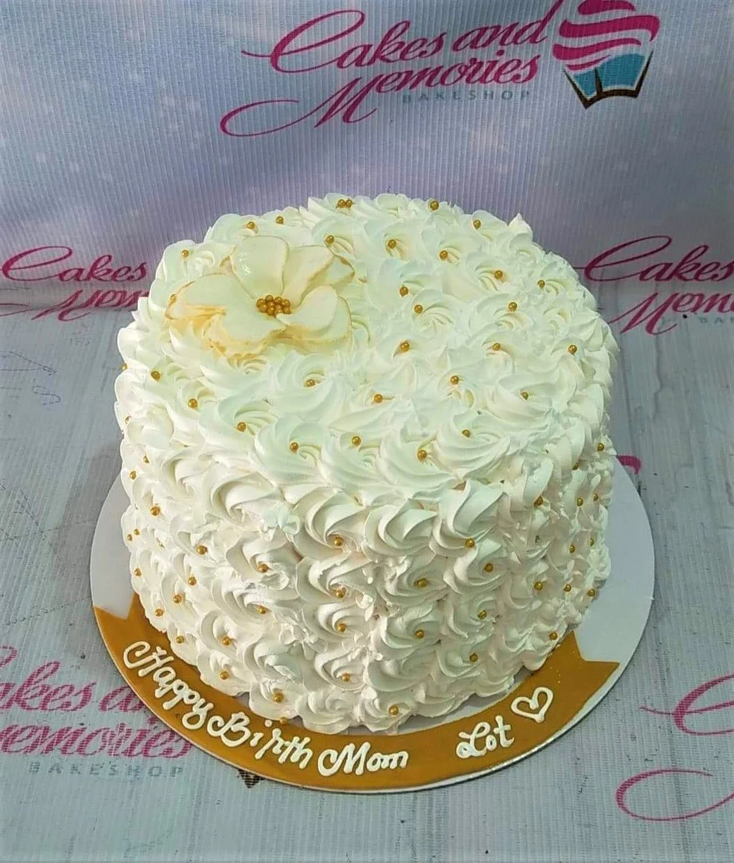 White Rosette Rosettes Cake Design