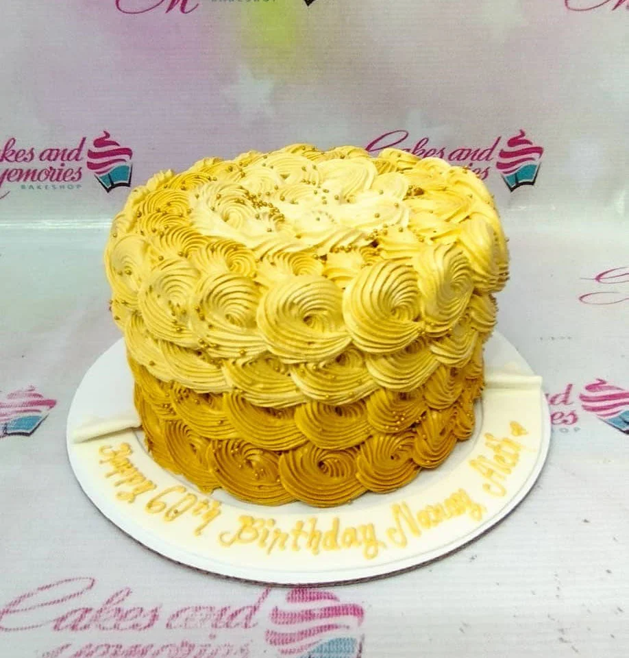 Yellow Ombre Rosette Rosettes Cake Design