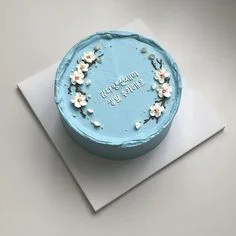 Blue Minimalist Cake