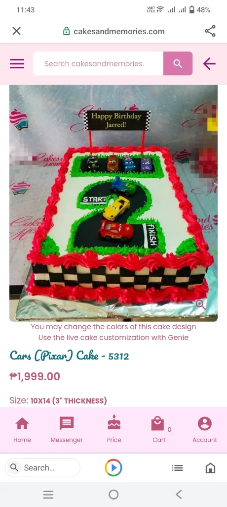 Cars Pixar themed rectangle cake with a green number 2 racetrack design, toy cars, and a checkered border. Cars Pixar themed rectangle cake with a green number 2 racetrack design, toy cars, and a checkered border.