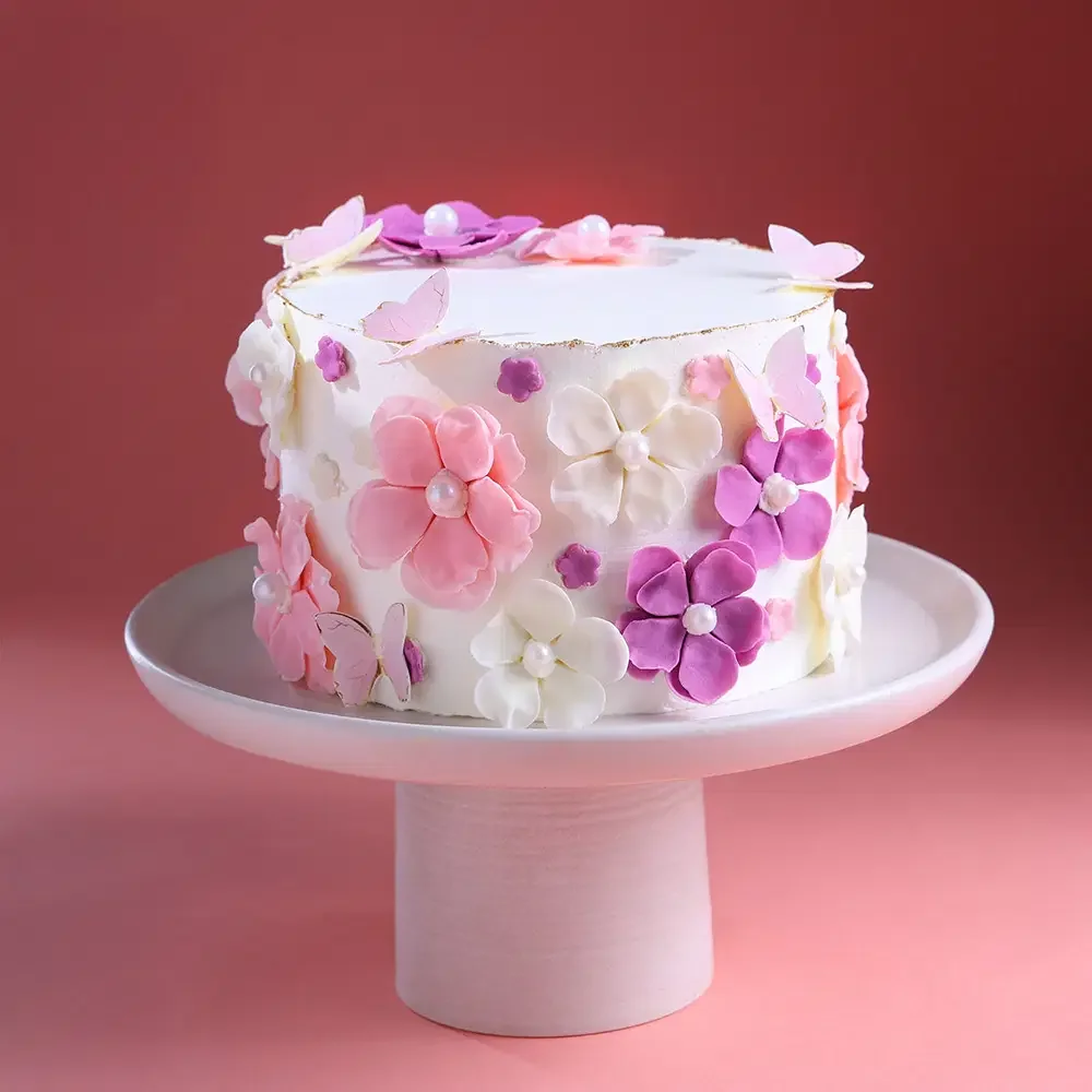 Floral Butterfly Sing Cake Design