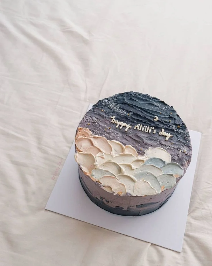 Night Sky Minimalist Starry Night Cake Design
