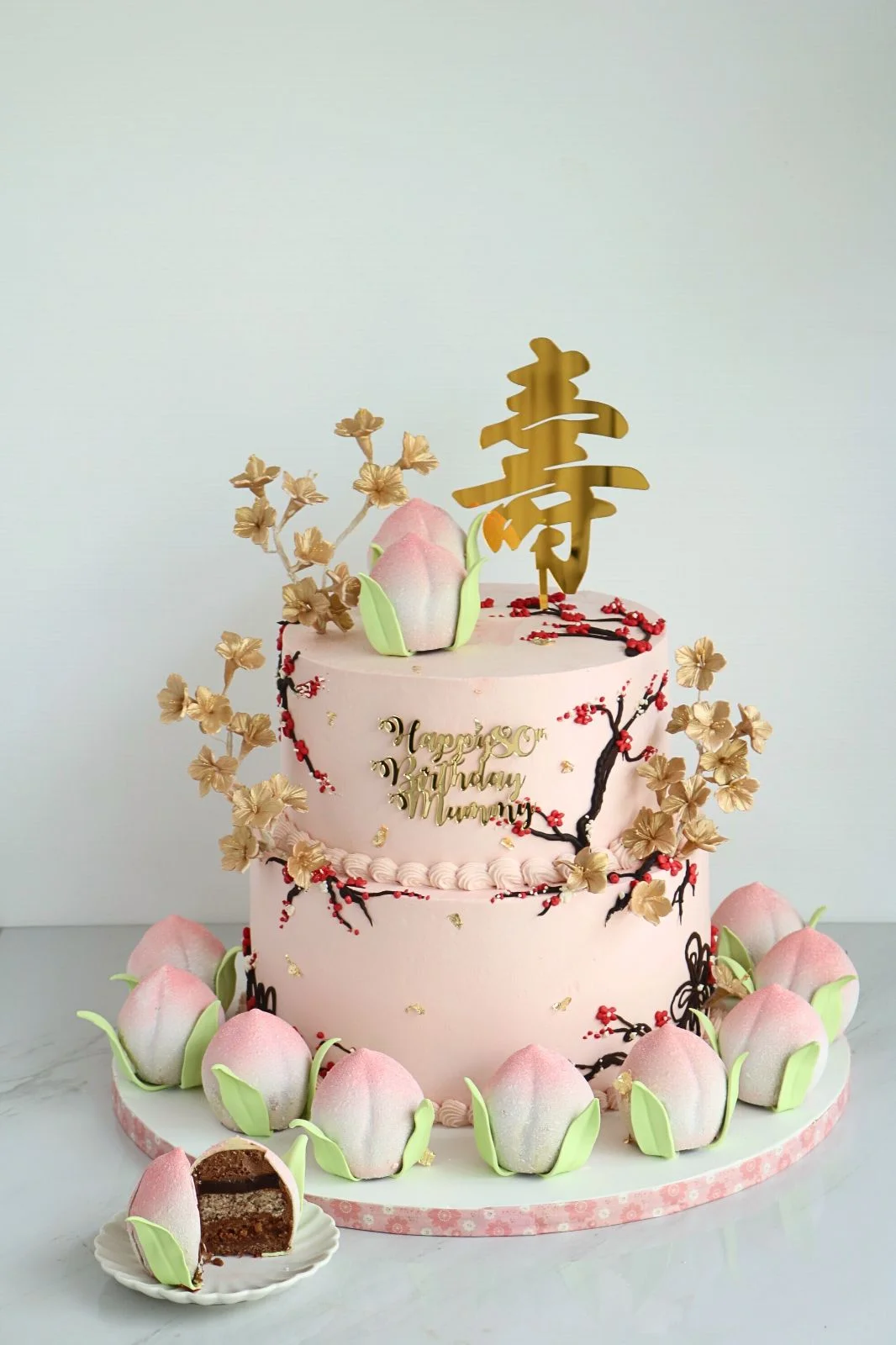Peach Birthday Cake