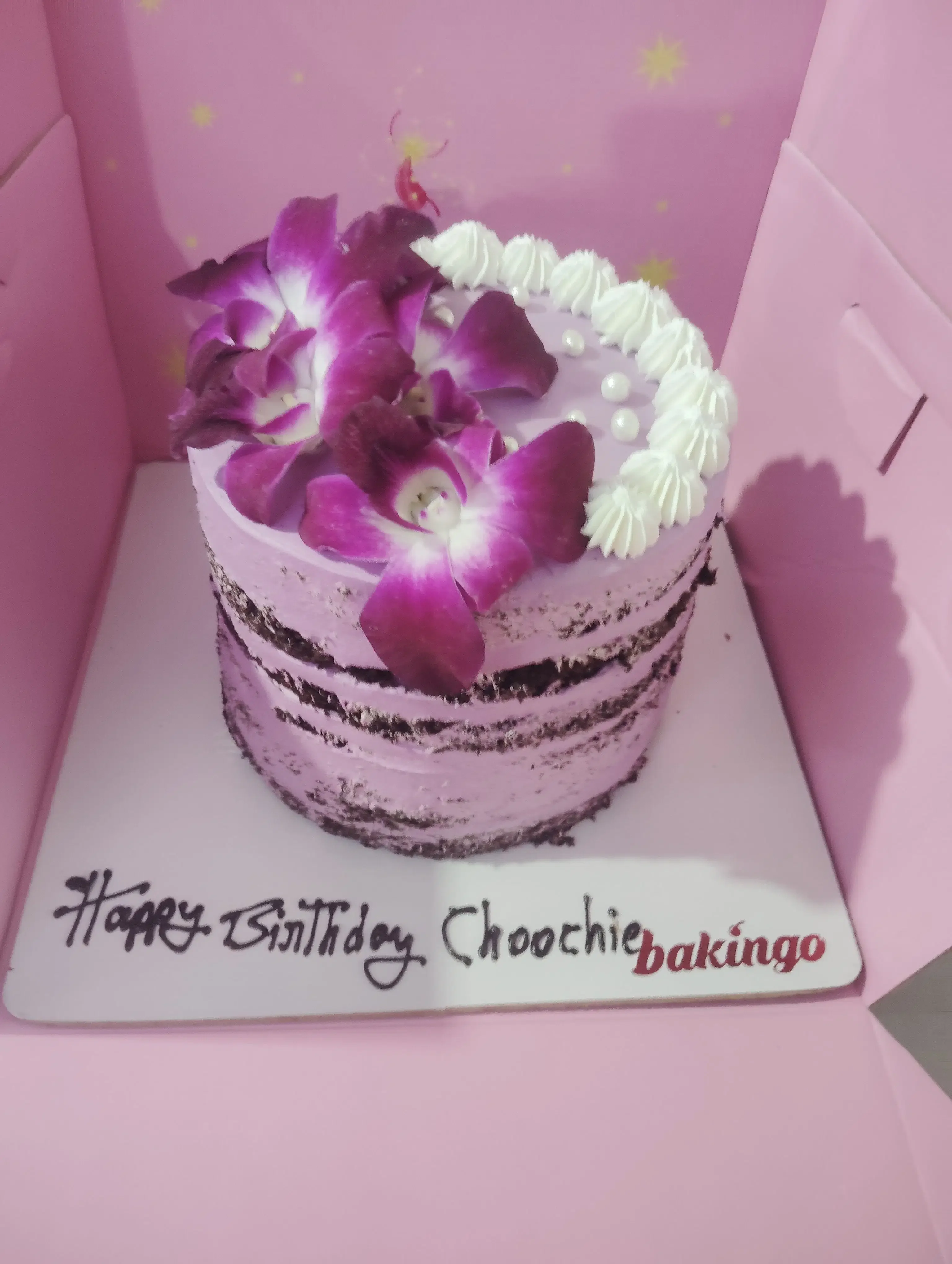 Purple Semi-naked Purple Cakes Cake Design