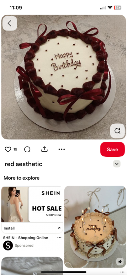 A minimalist white round cake with dark red piped icing borders, dark red satin ribbons, and a Happy Birthday message in dark red icing. A minimalist white round cake with dark red piped icing borders, dark red satin ribbons, and a Happy Birthday message in dark red icing.