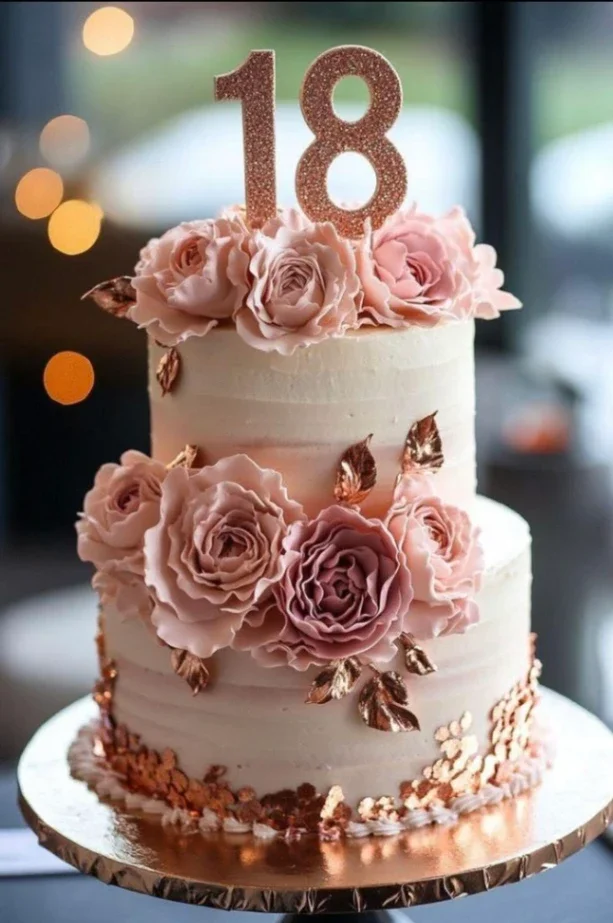 Rose Gold 18th Birthday Cake
