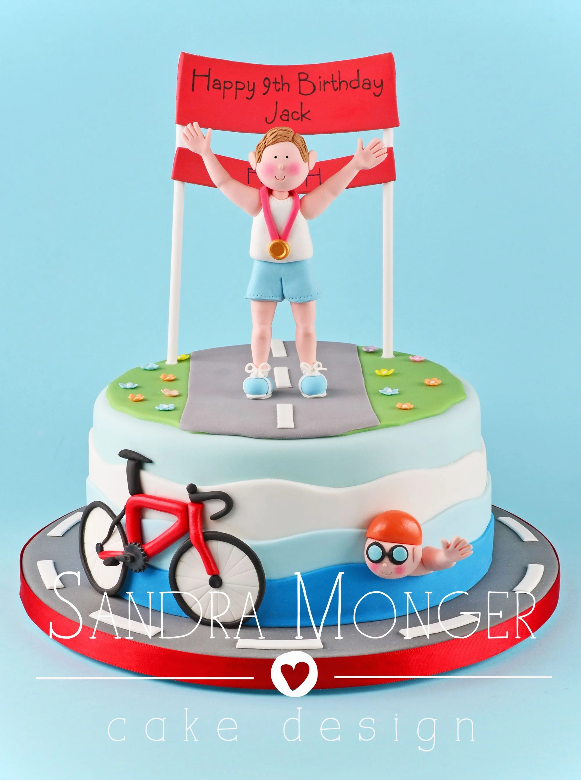 Triathlon Birthday Cake