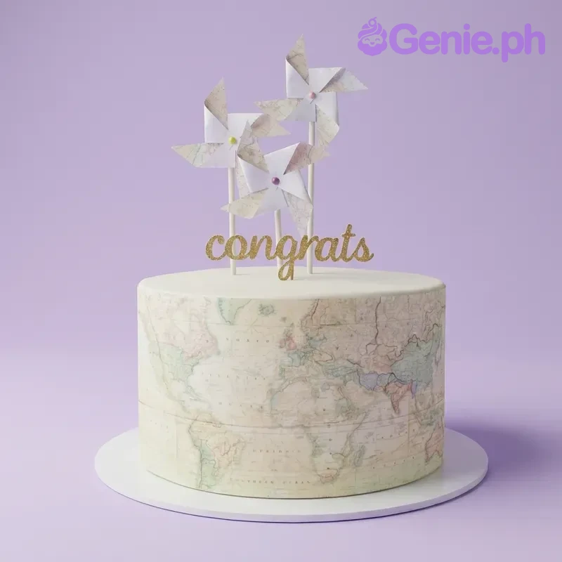 Travel Map Mahjong Cake Design