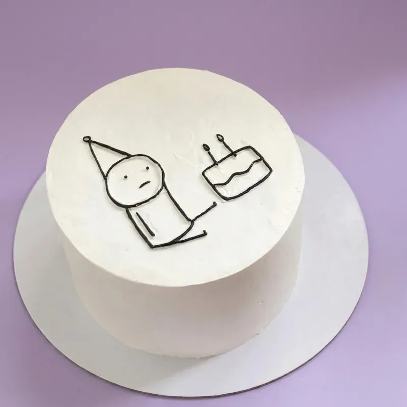 Minimalist Doodle Cake