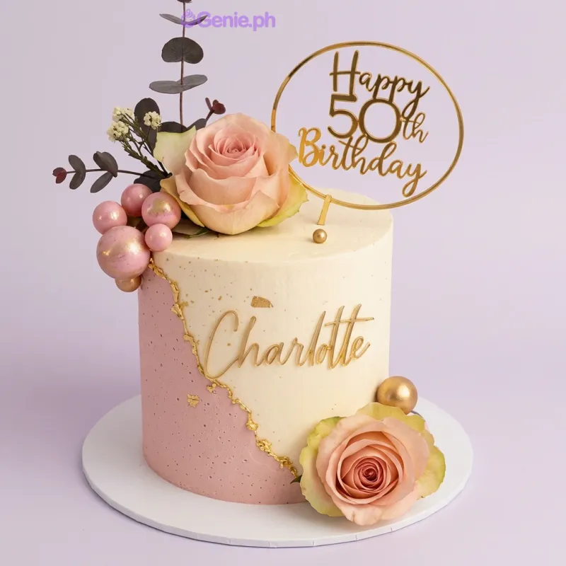 50th Birthday Fifty Cake Design