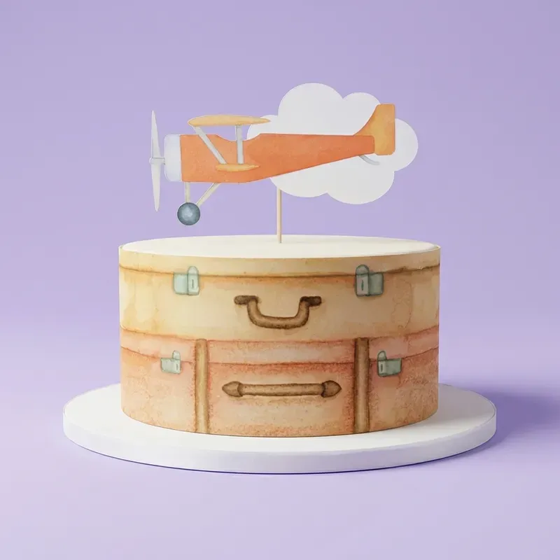 Vintage Travel Caramel Cake Design Vintage Travel Caramel Cake Design