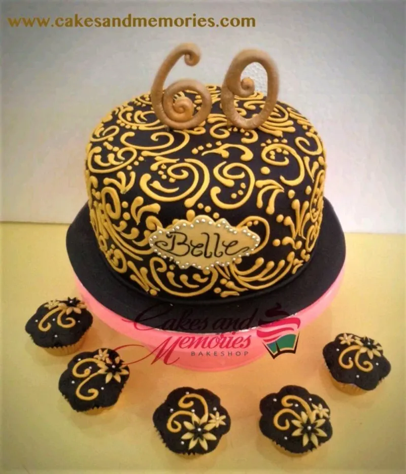 60th Birthday Senior Citizen Card Cake Design