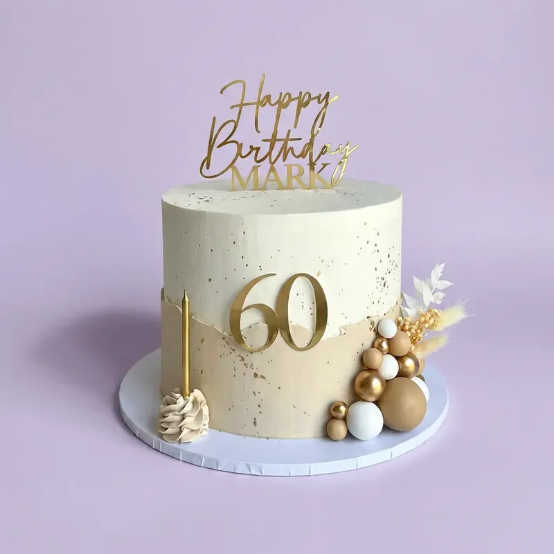 60th Birthday Senior Citizen Card Cake Design
