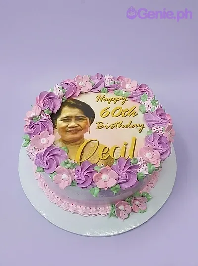 60th Birthday Floral Cake