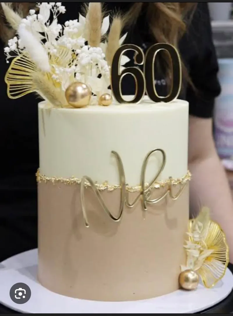 60th Birthday Senior Citizen Card Cake Design