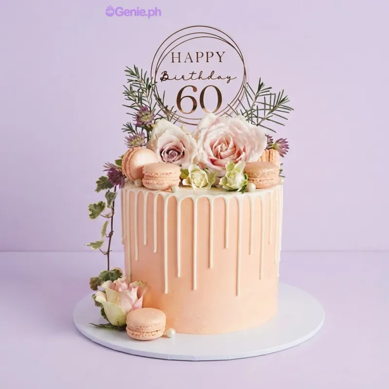 60th Birthday Senior Citizen Card Cake Design