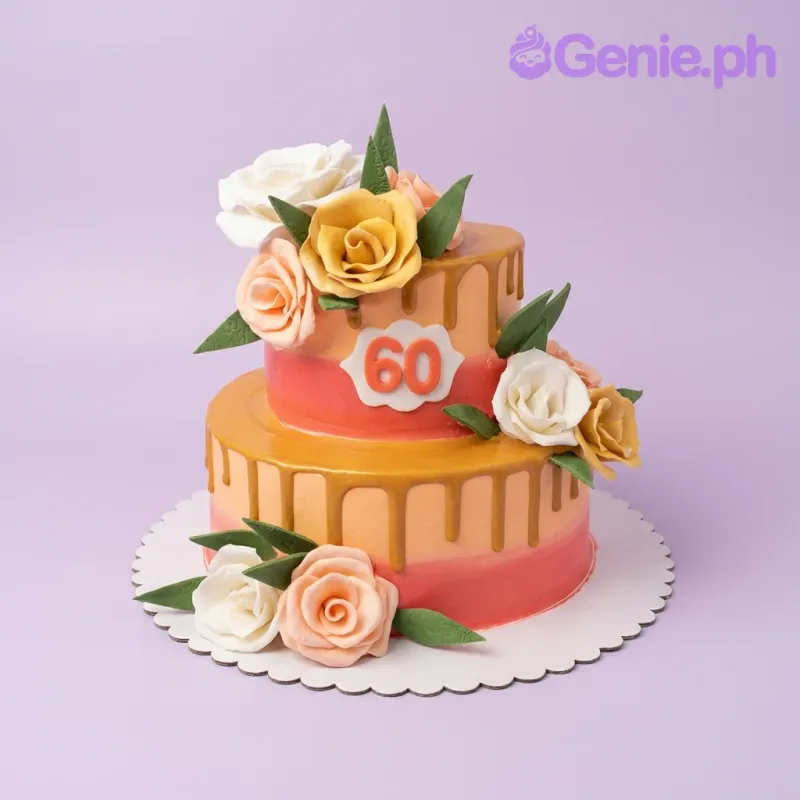 60th Birthday Senior Citizen Card Cake Design