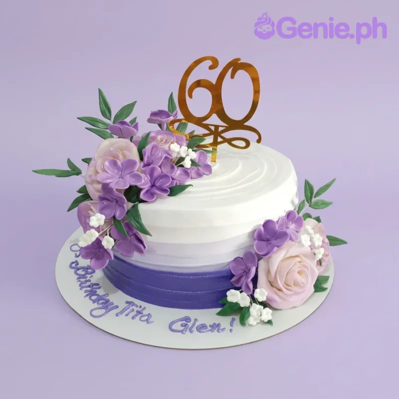 60th Birthday Lavender Cakes Cake Design